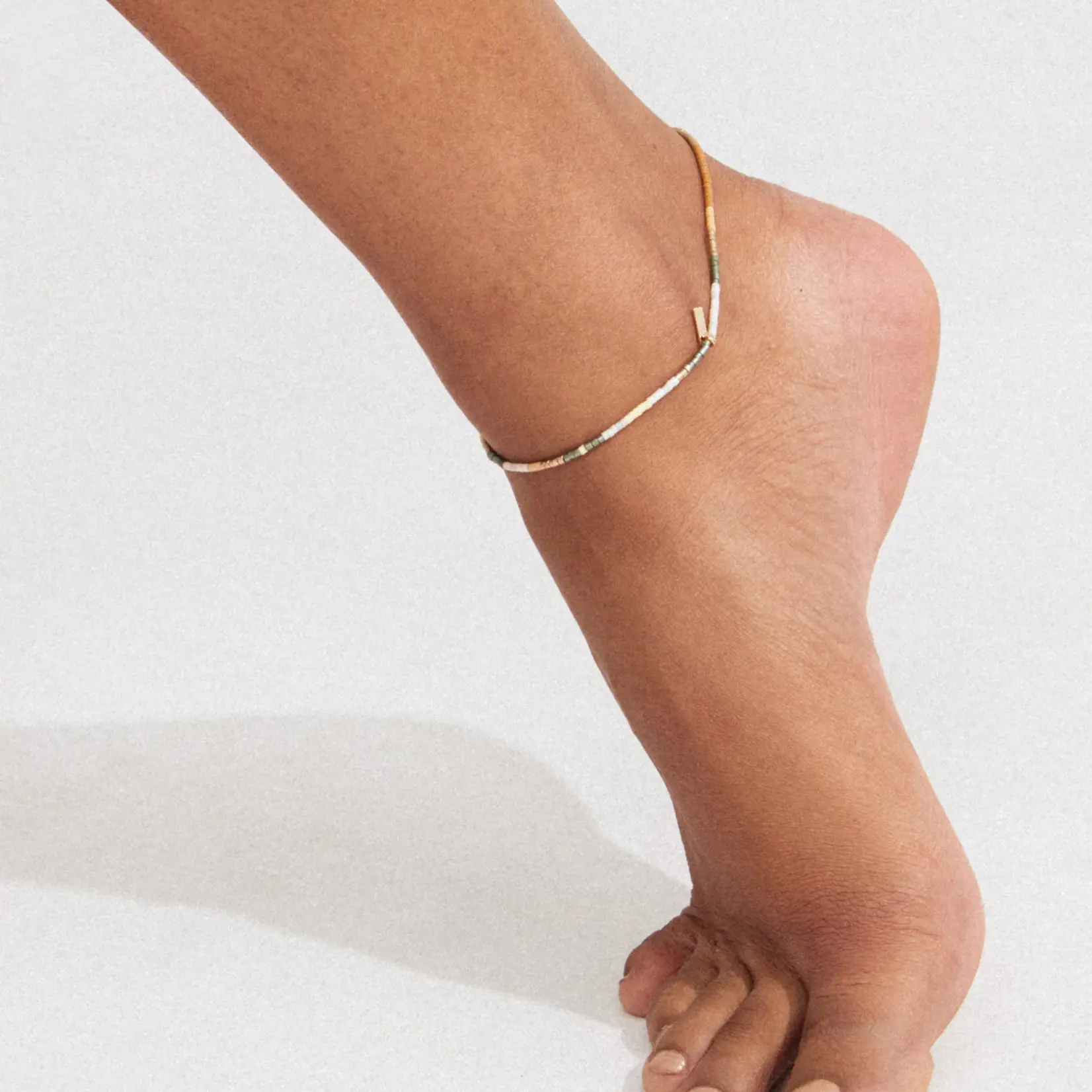 Pilgrim Alison Chaine de cheville Recyclé - Brun & Gold Plated