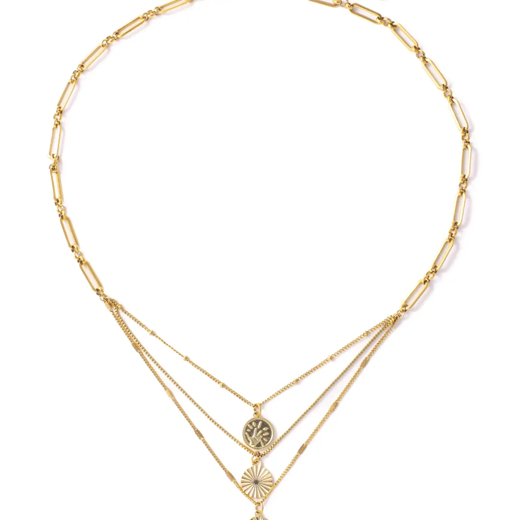 Welldunn jewelry Collier Superposé Groove-Or
