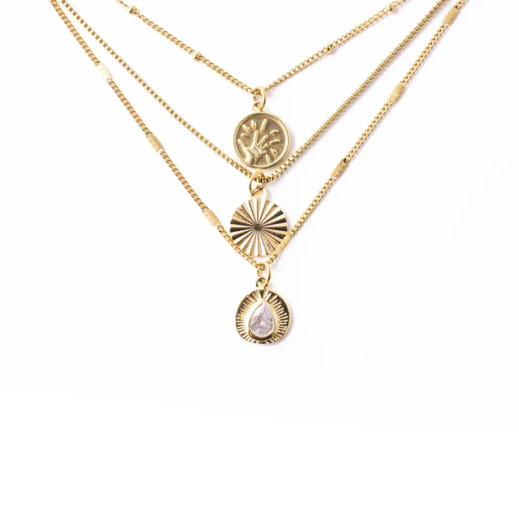Welldunn jewelry Collier Superposé Groove-Or