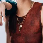 Welldunn jewelry Collier Superposé Groove-Or