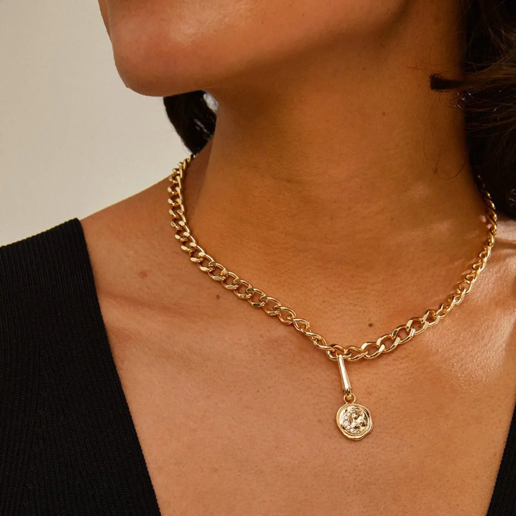 Pilgrim Charm, Recycled Moon Pendant, Gold Plated