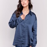 Charlie B Chemise C4489R En Satin-Marine