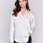 Charlie B Chemise C4489R En Satin-Écru