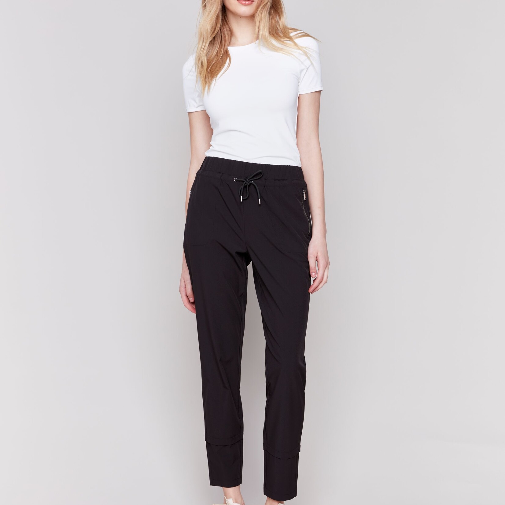 Charlie B Pantalon C5310S Pull on Techno-Noir