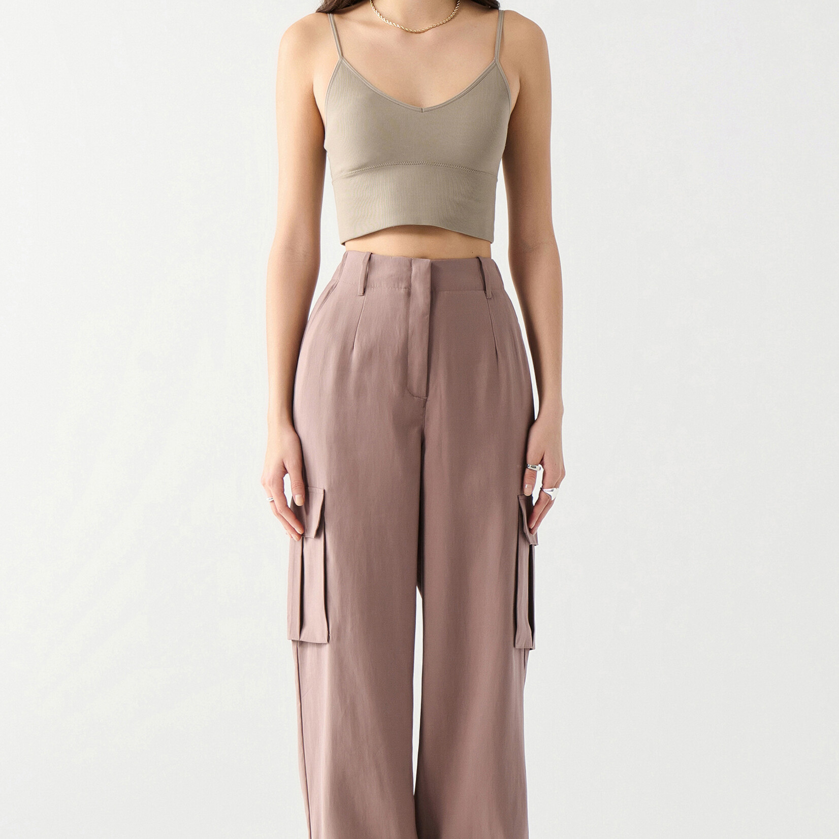 Dex Pantalon Parachute Cargo Flowy - Taupe