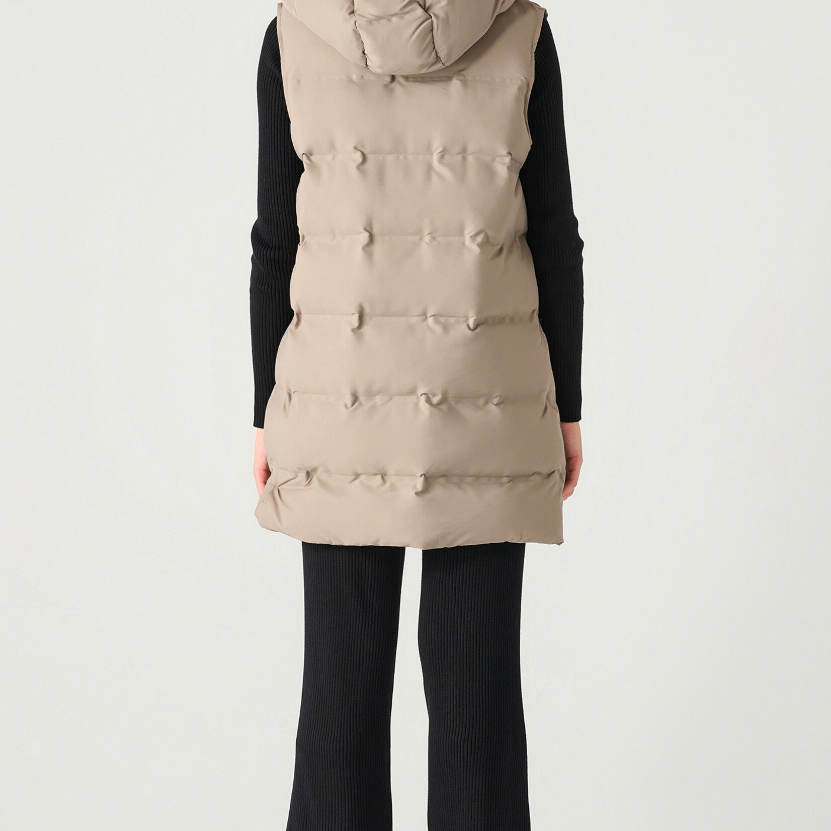 Dex Puffer Vest Avec Capuchon-Taupe