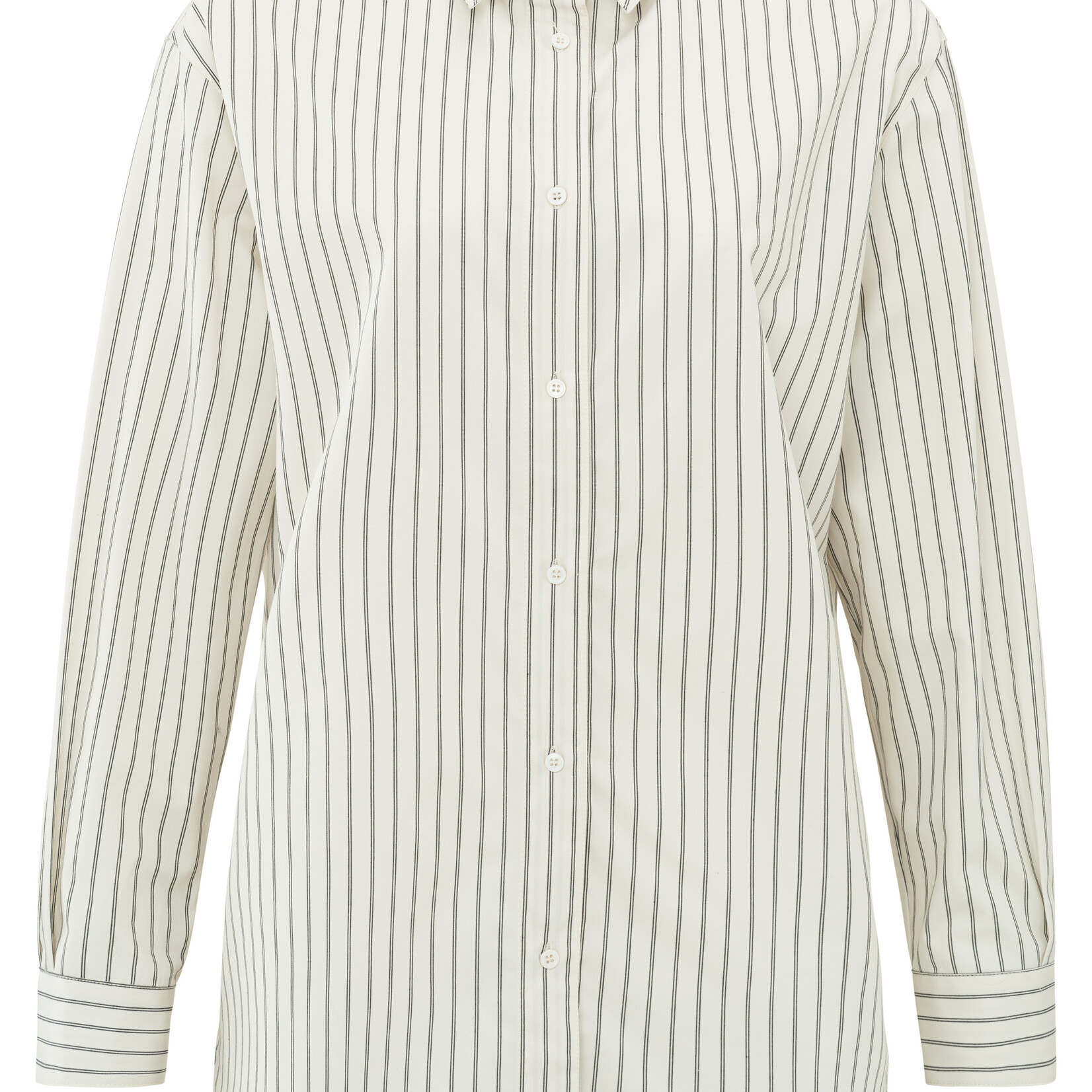 Yaya Chemise Relax a Rayures-Blanc Chalk