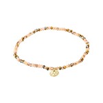 Pilgrim Bracelet Indie - Brun Mix - Gold Plated