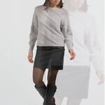 Yaya Mini jupe en faux cuir nubuck - Anthracite