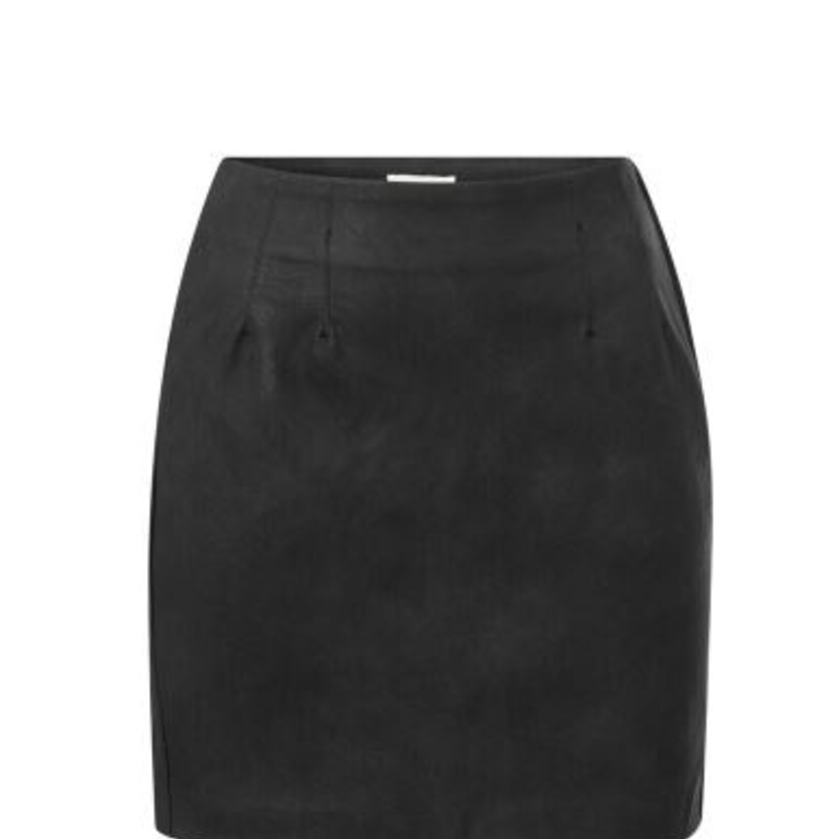Yaya Mini jupe en faux cuir nubuck - Anthracite
