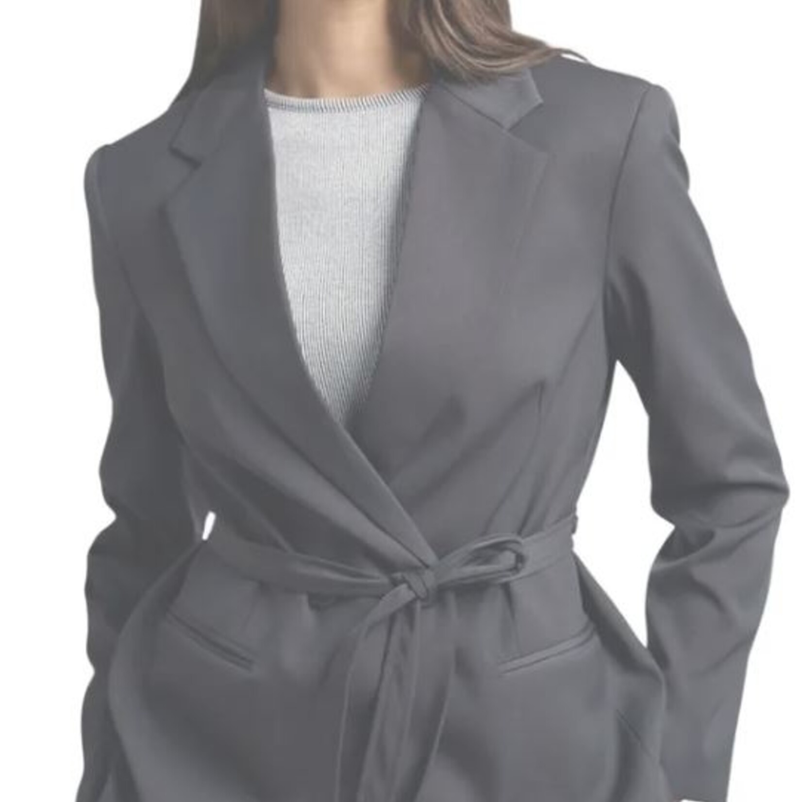 Yaya Blazer oversize avec ceinture - Anthracite