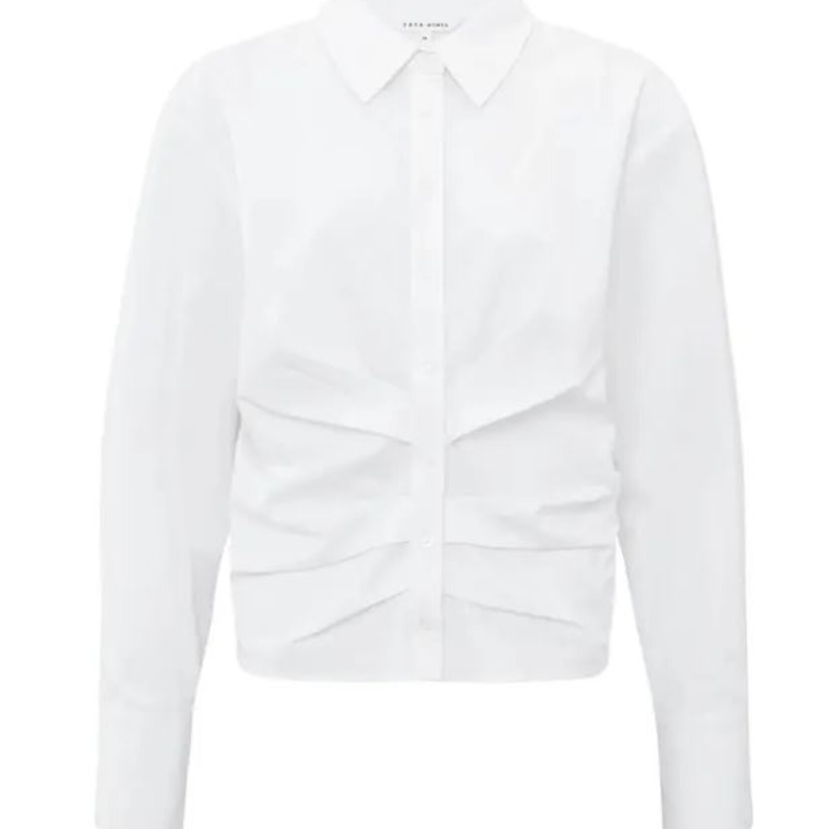 Yaya Chemisier en popeline avec fronces - Pure white