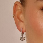 LUVAJ Boucles d`oreilles avec breloque ronde - Silver