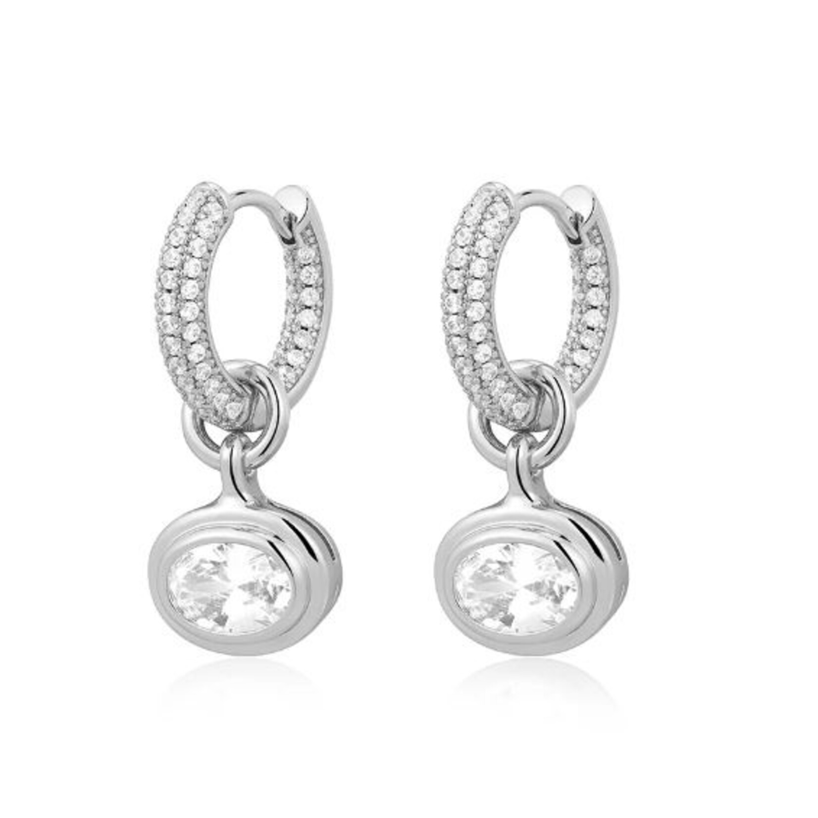 LUVAJ Boucles d`oreilles avec breloque ronde - Silver