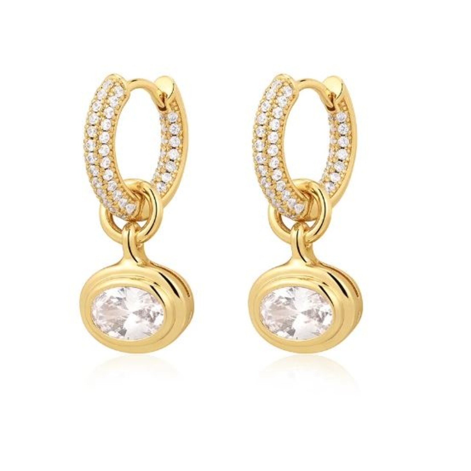 LUVAJ Boucles d`oreille avec breloque ronde - Gold