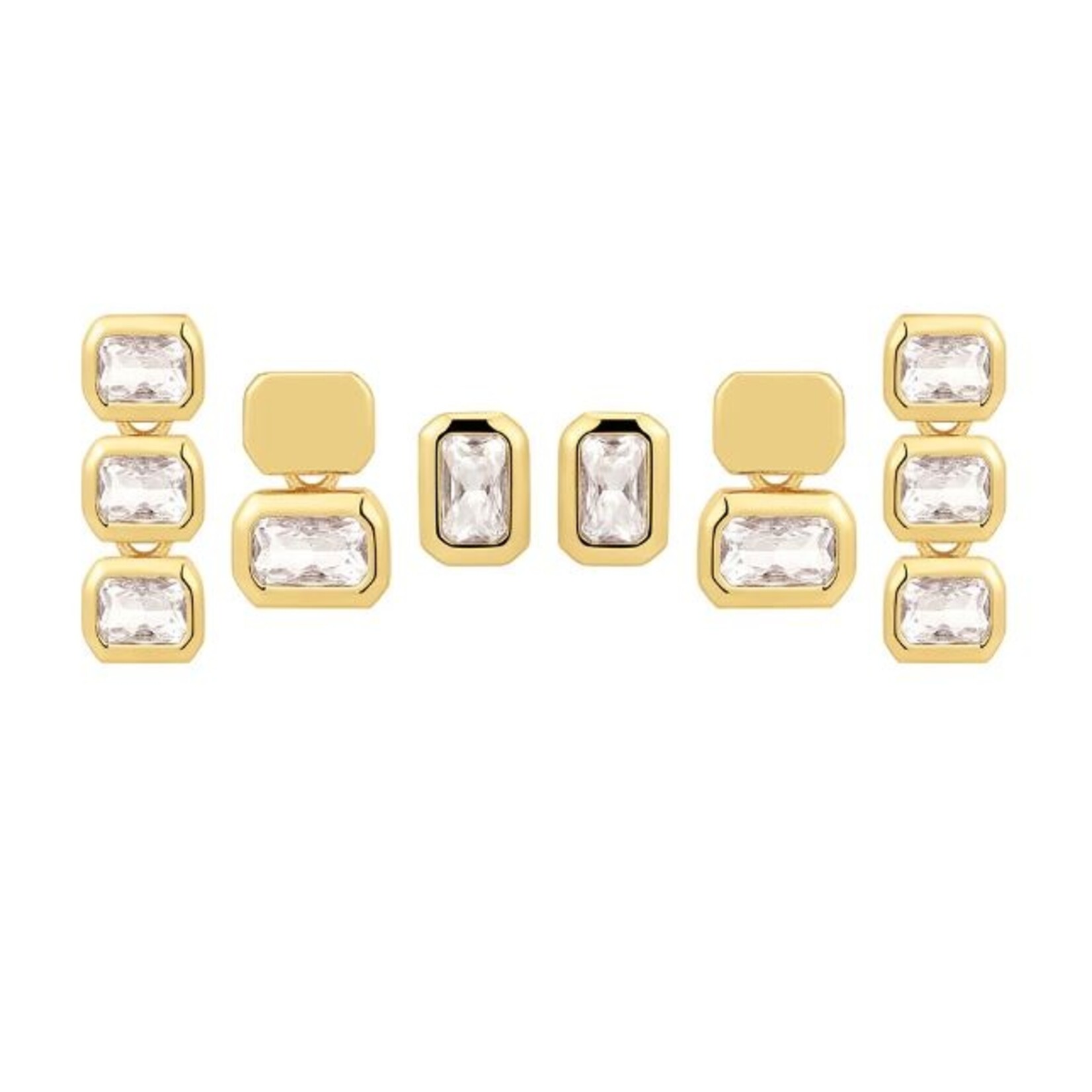 LUVAJ Boucles d`oreilles Bianca 3 pièces - Gold