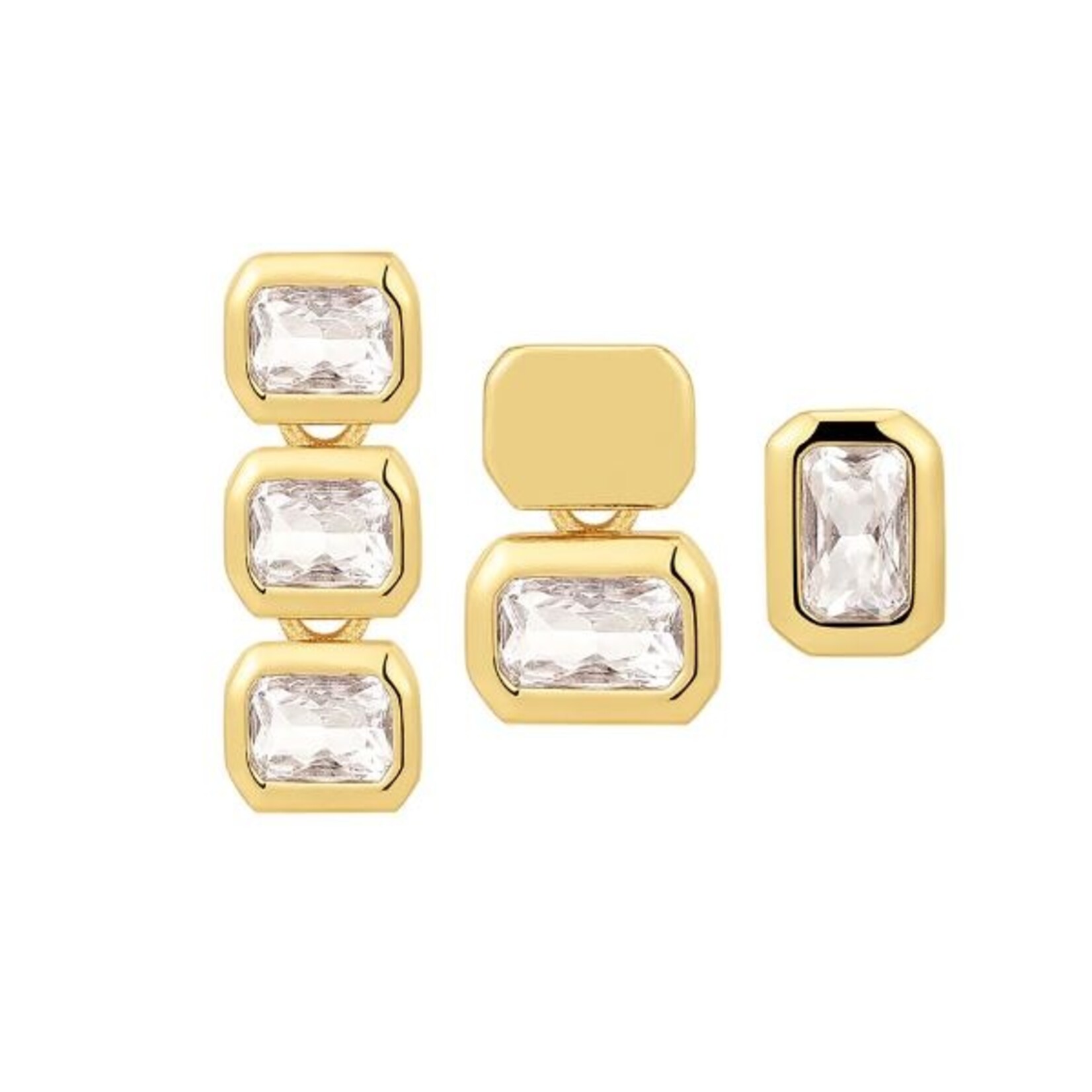 LUVAJ Boucles d`oreilles Bianca 3 pièces - Gold