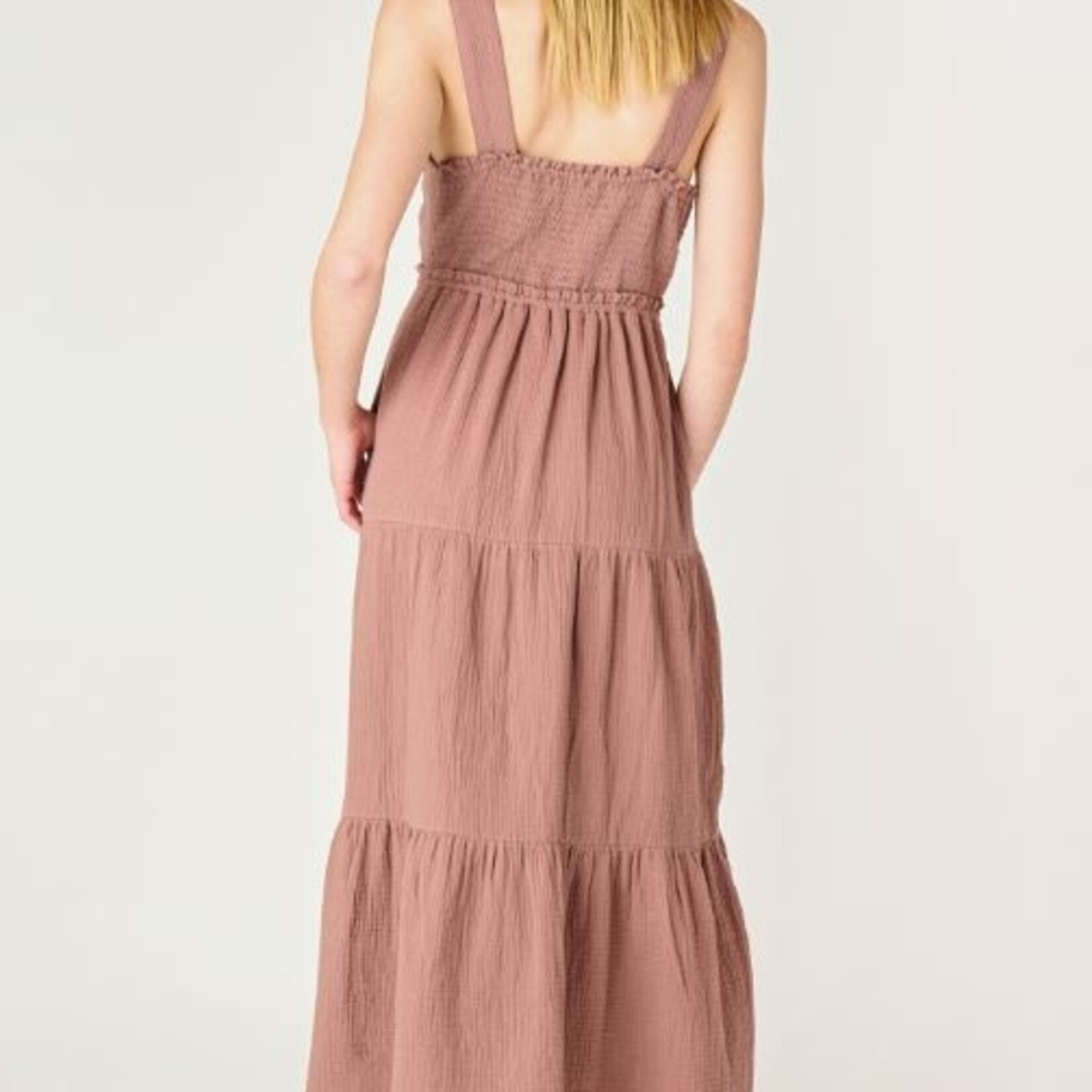 Dex Robe col V - Rose Taupe
