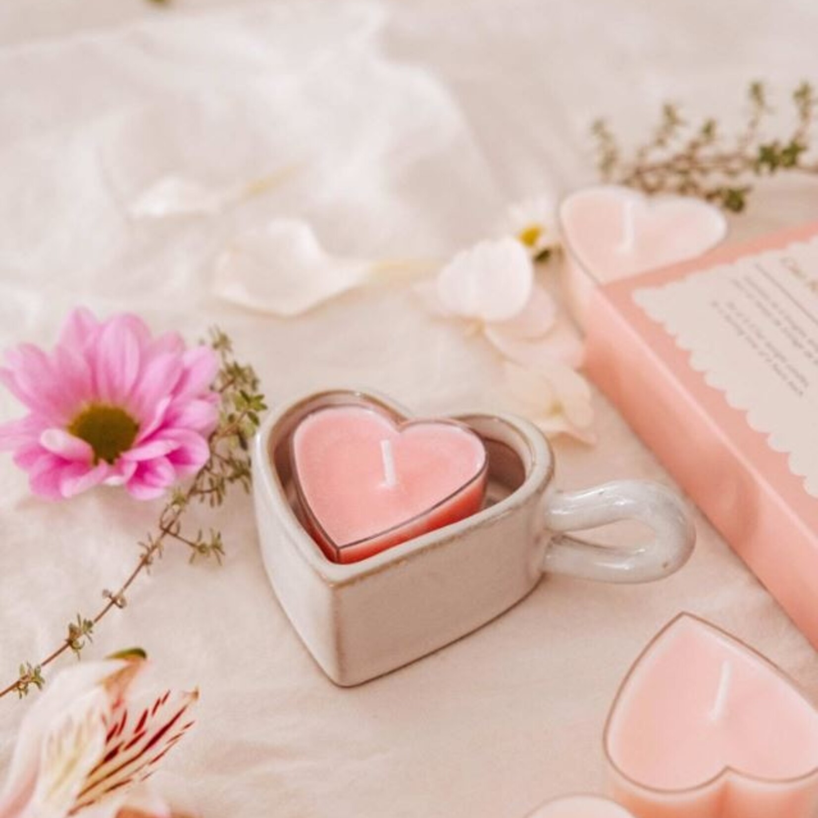 Mimi & August Coeurs Blush - Bougies Chauffe-plat