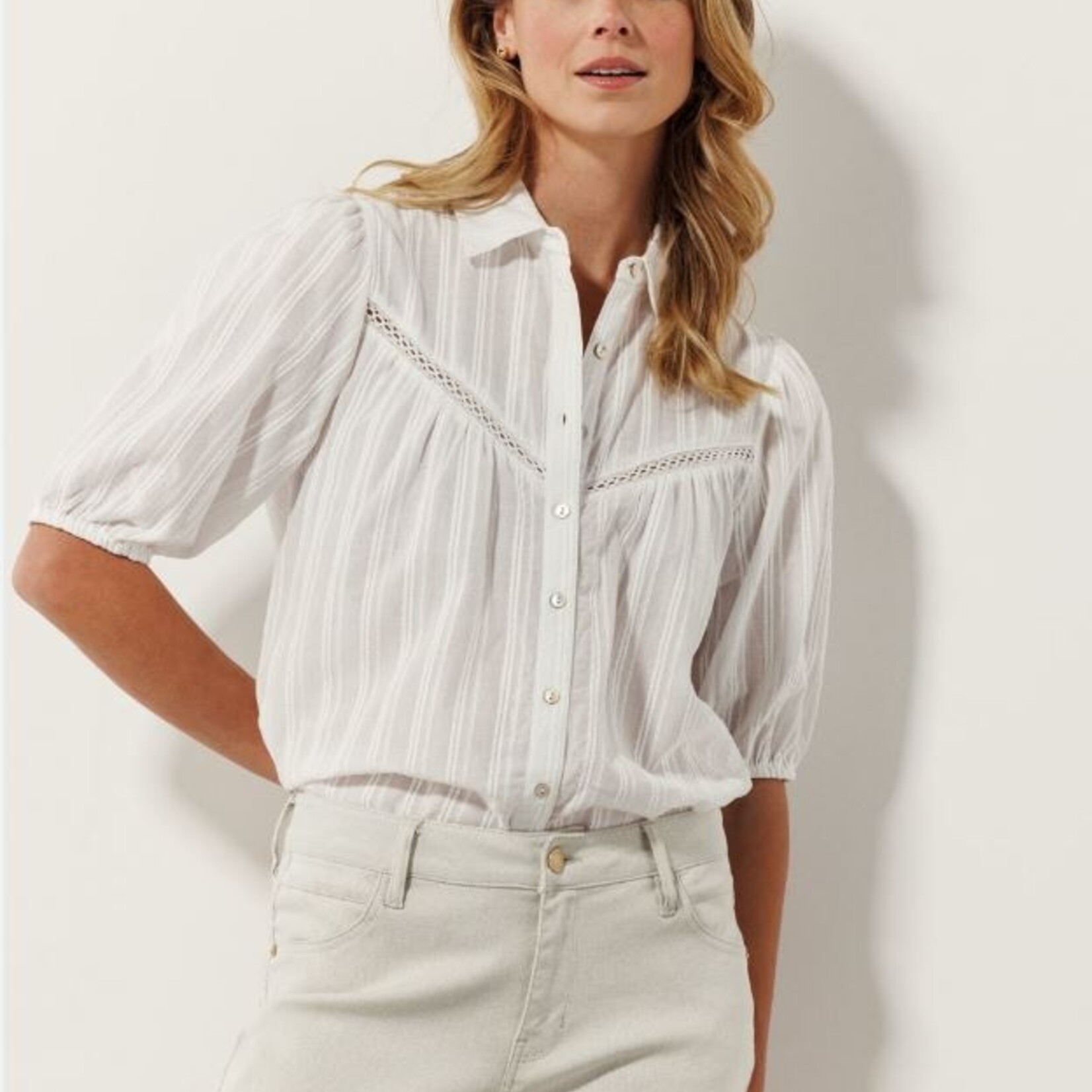 Tramontana Blouse manche courte - Off white