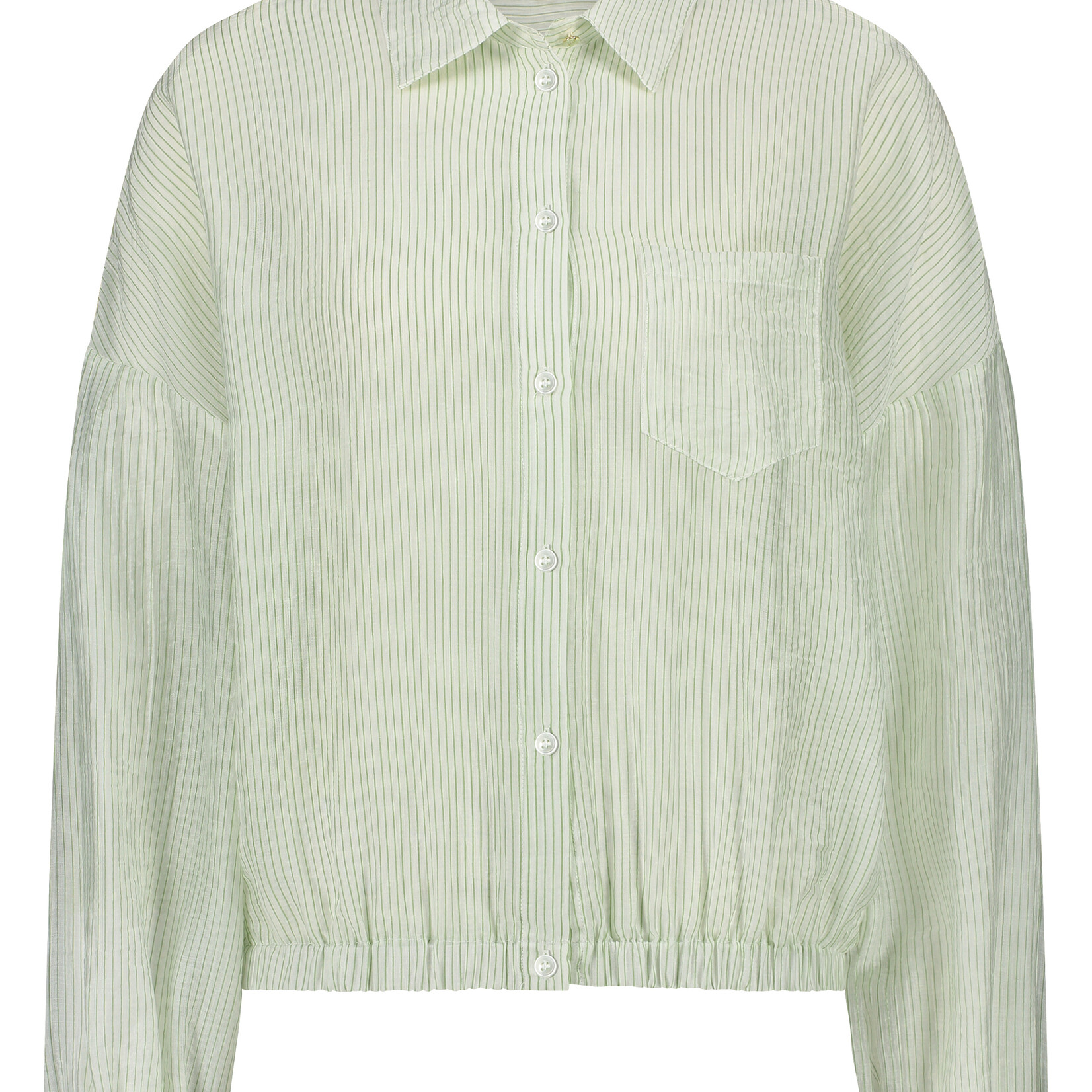 Tramontana Blouse rayé avec taille élastique - Off White