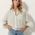 Tramontana Blouse rayé avec taille élastique - Off White