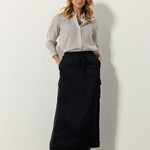 Tramontana Jupe cargo en satin - Black
