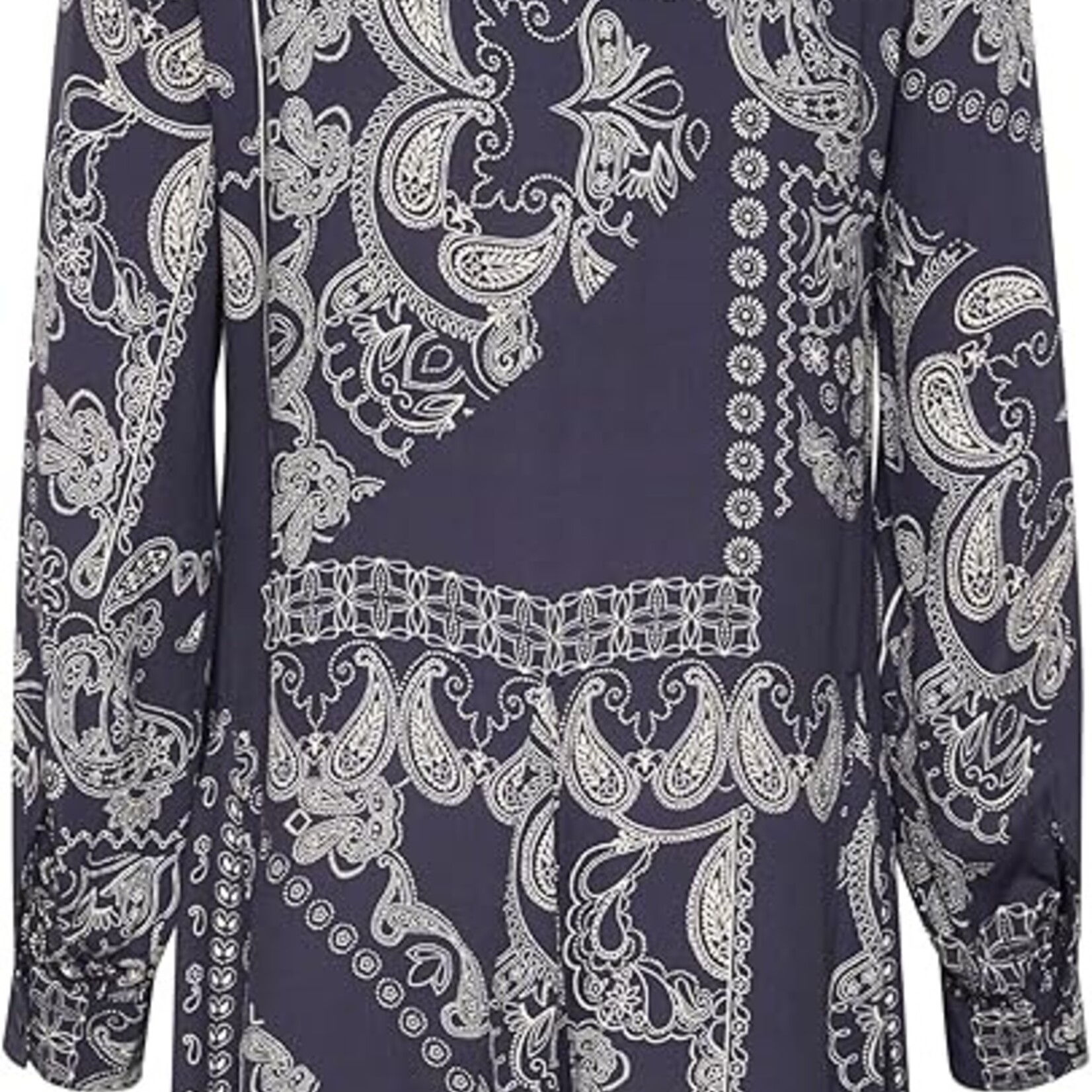 Part Two Robe Esilya Col Chemise - Navy Graphic