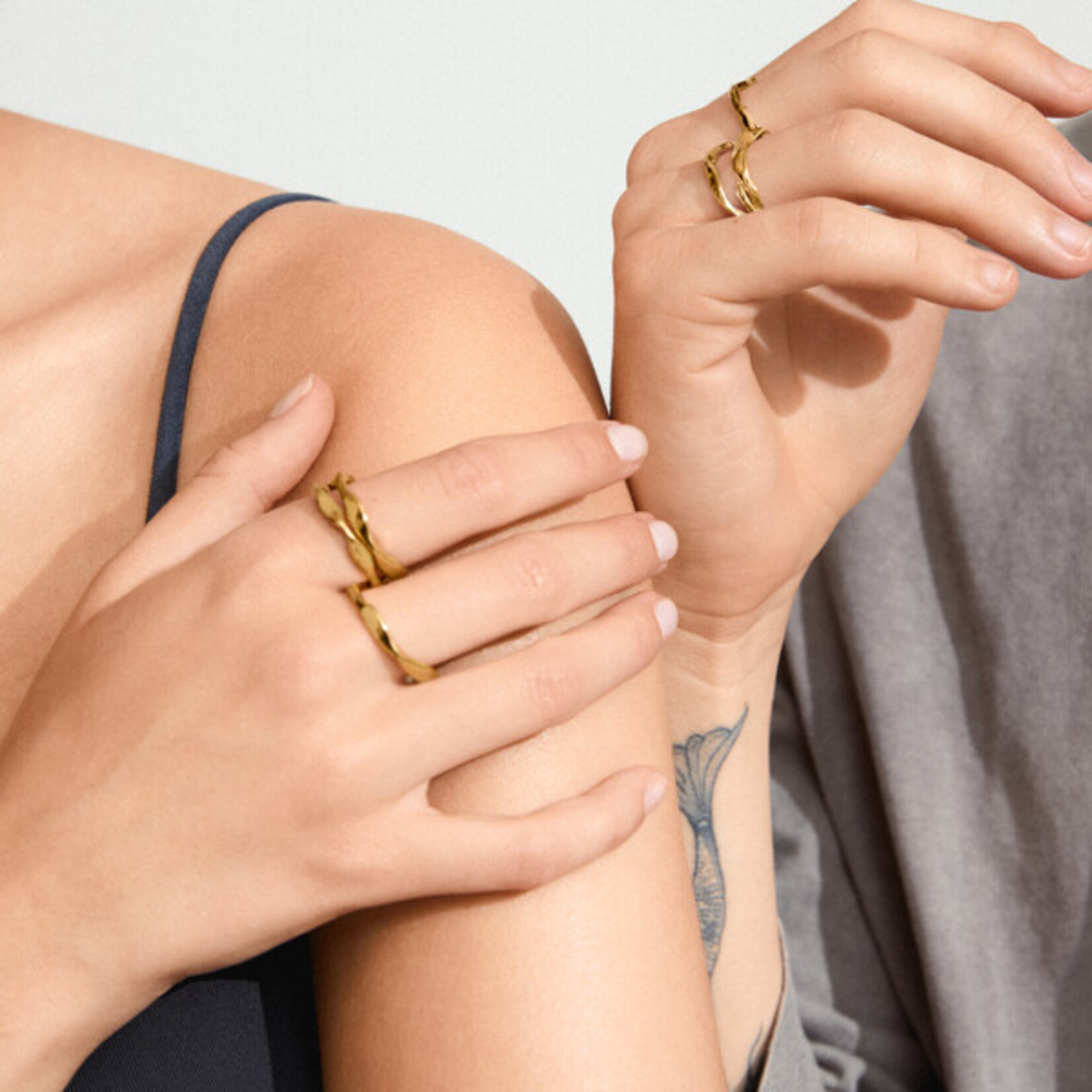 Pilgrim Wyatt Bague 3 en 1 Recyclé - Gold Plated