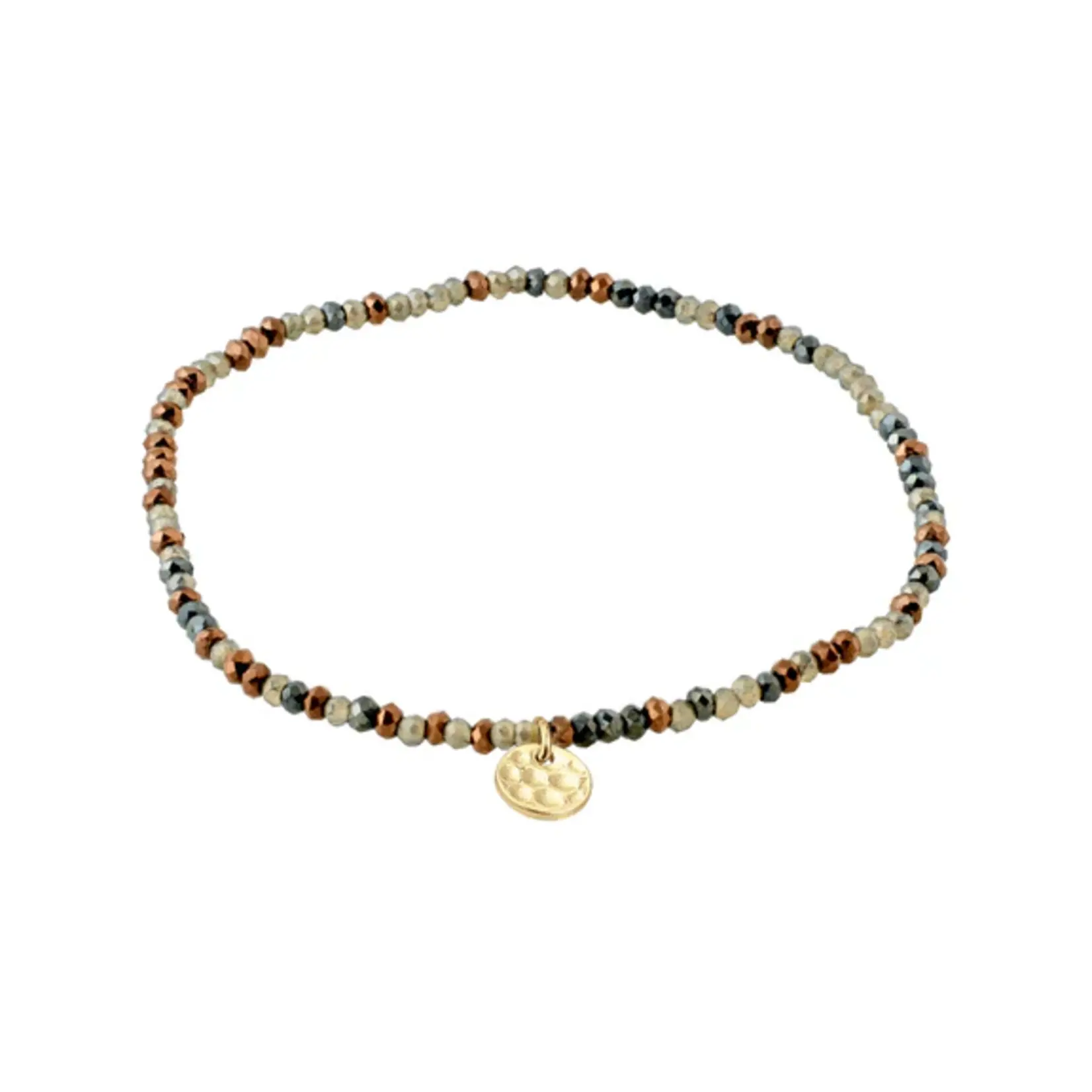 Pilgrim Bracelet Indie - Grey - Gold Plated