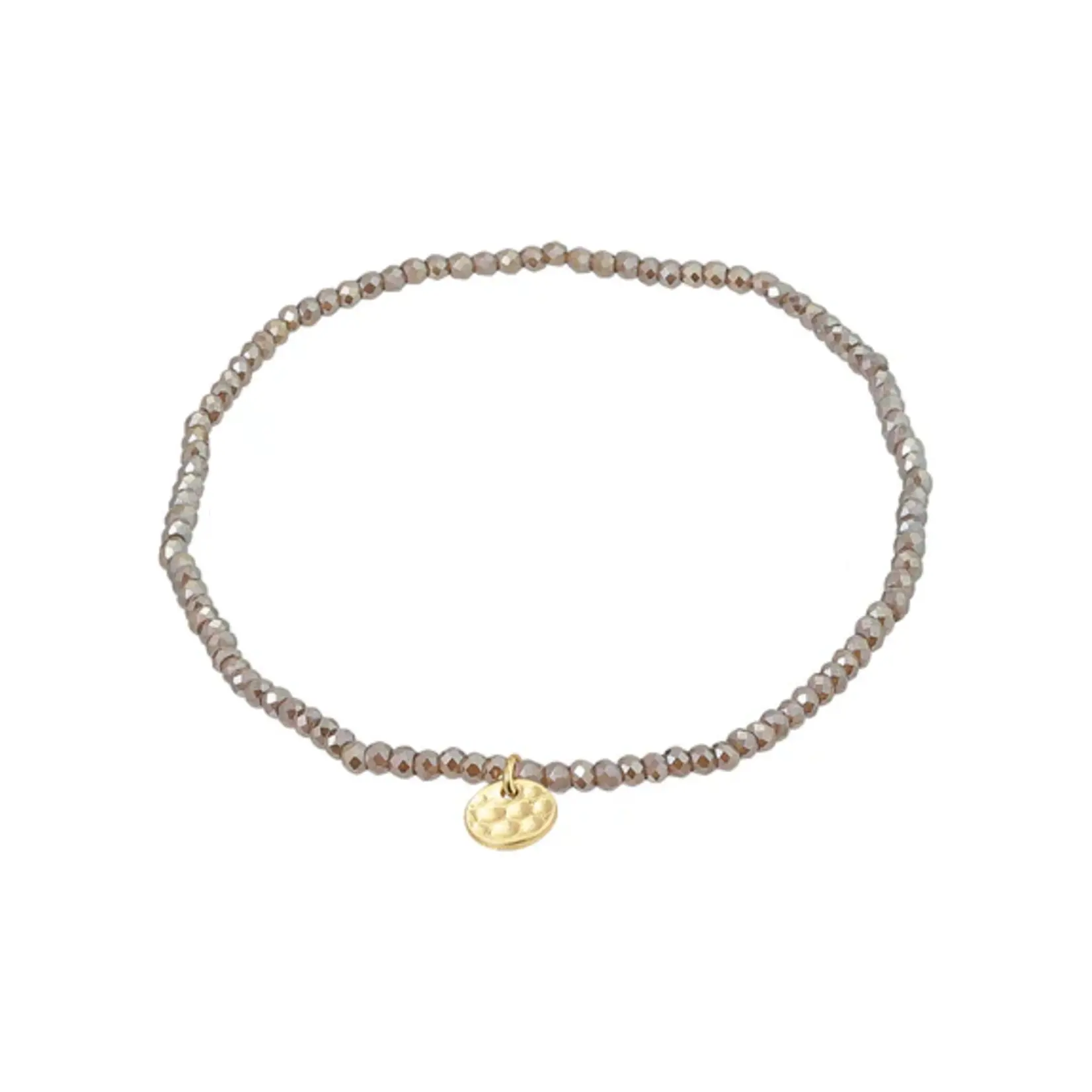 Pilgrim Bracelet Indie - Grey - Gold Plated