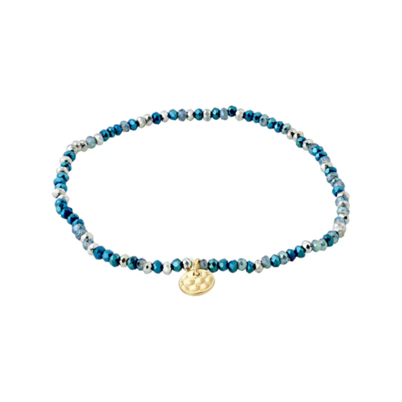 Pilgrim Bracelet Indie - Blue - Gold Plated