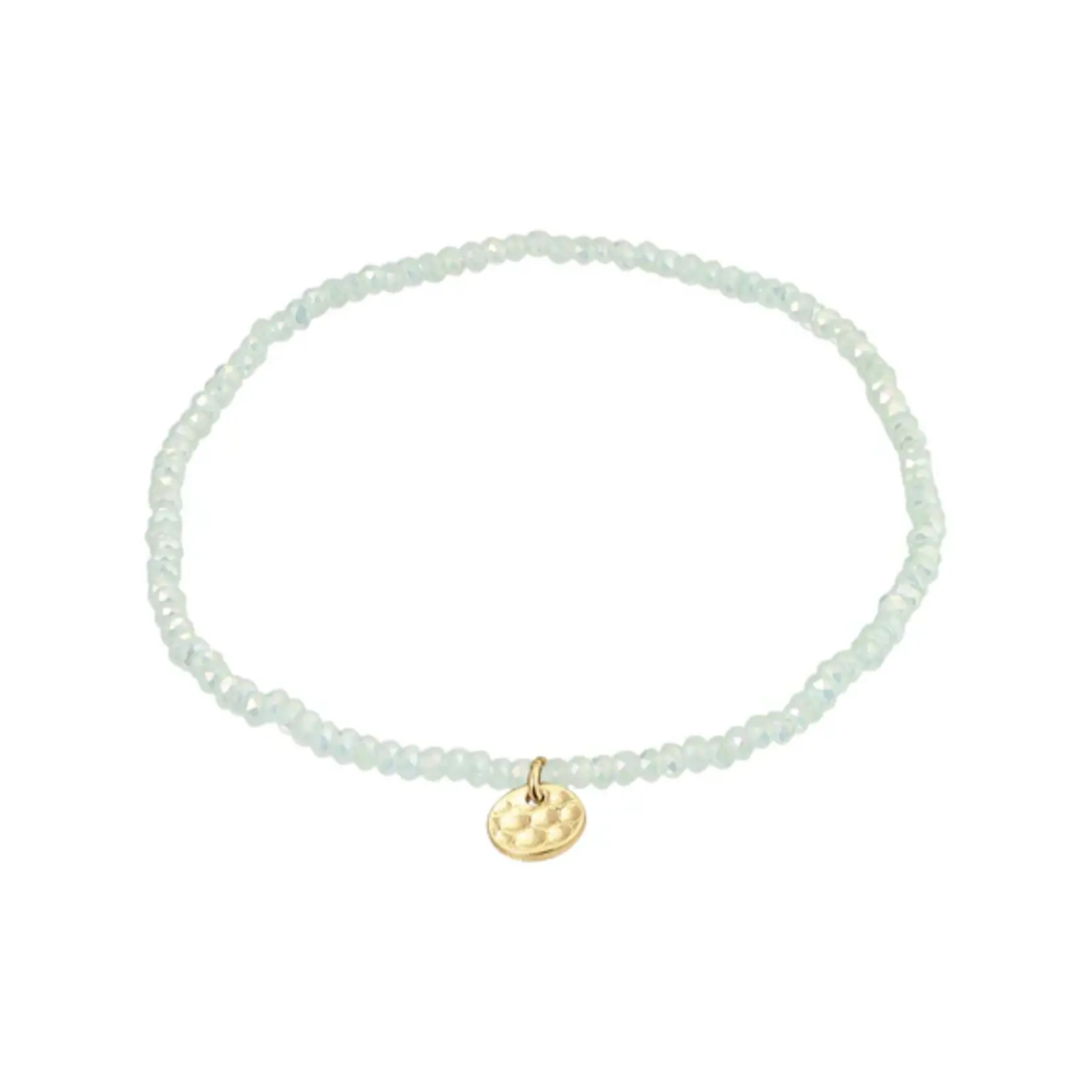 Pilgrim Bracelet Indie - Green - Gold Plated