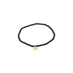 Pilgrim Bracelet Indie - Black - Gold Plated