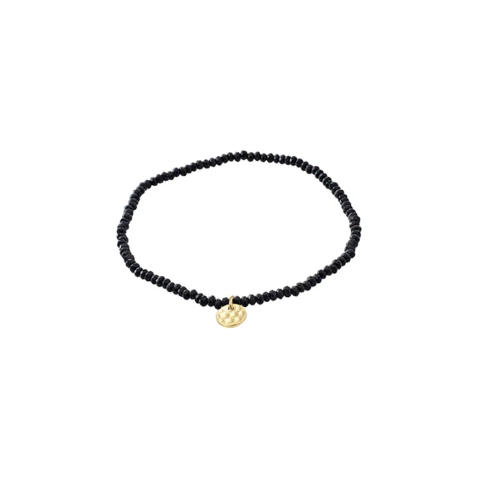 Pilgrim Bracelet Indie - Black - Gold Plated
