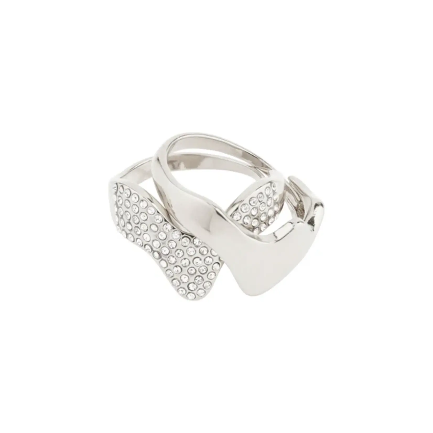 Pilgrim Bagues crystal 2in1 Recyclé - Silver plated