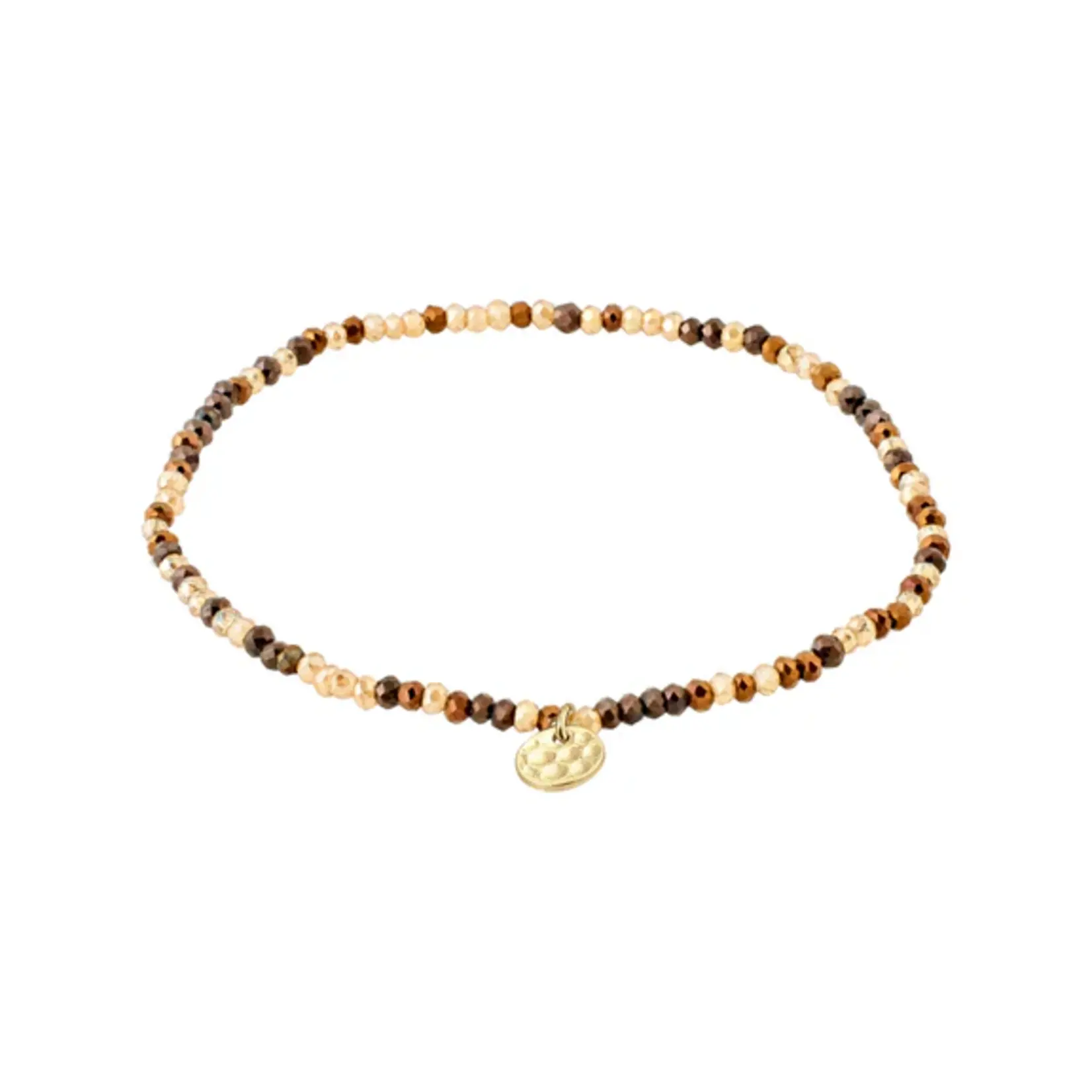Pilgrim Bracelet Indie - Brun - Gold Plated