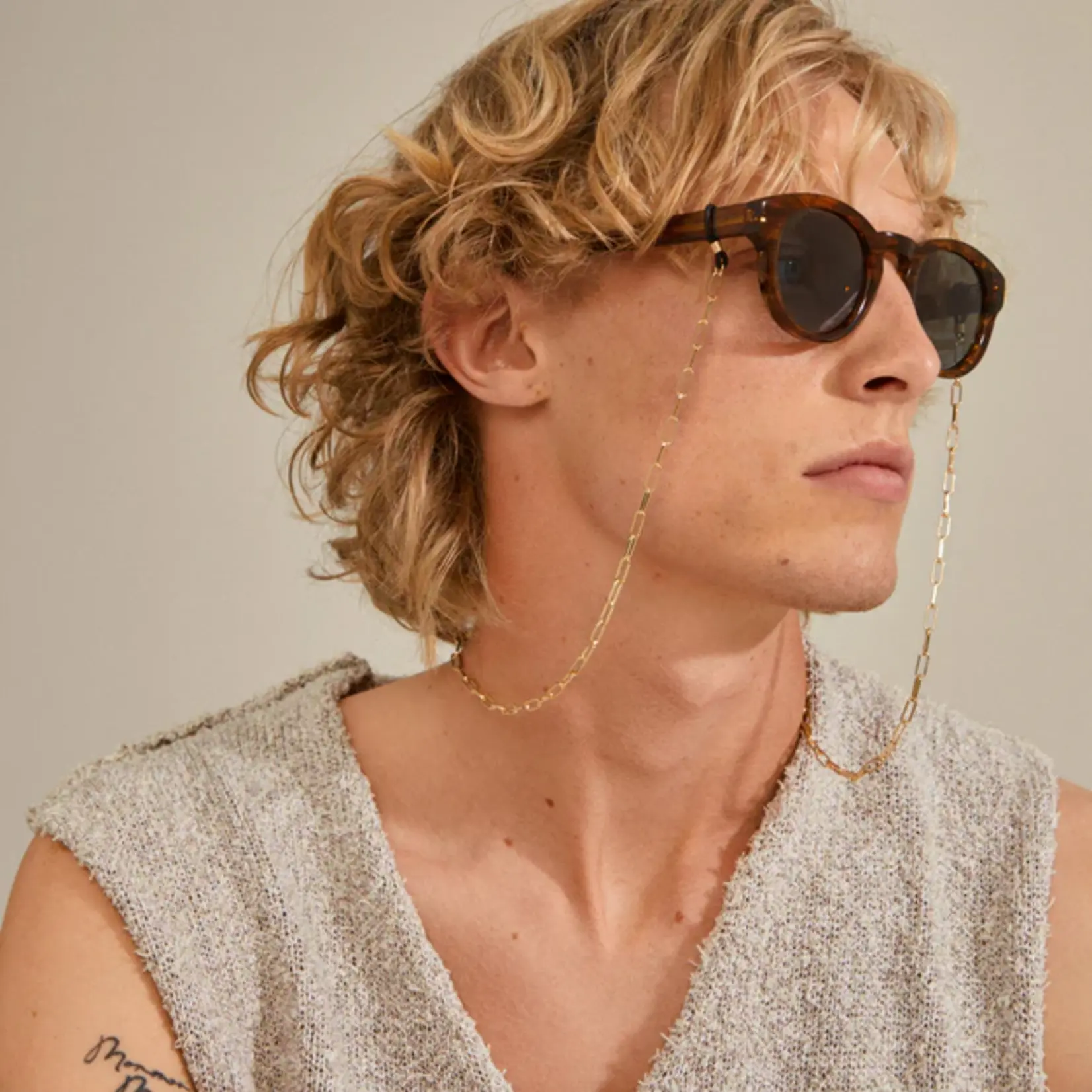 Pilgrim Chaine lunette soleil Paola Recyclé - Gold Plated