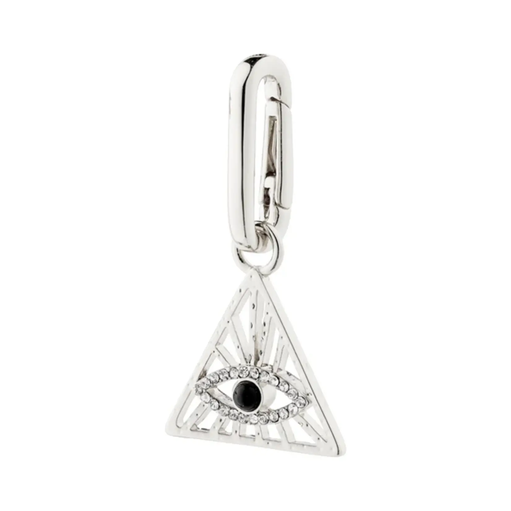 Pilgrim Charm Recyclé triangle pendant - Silver Plated