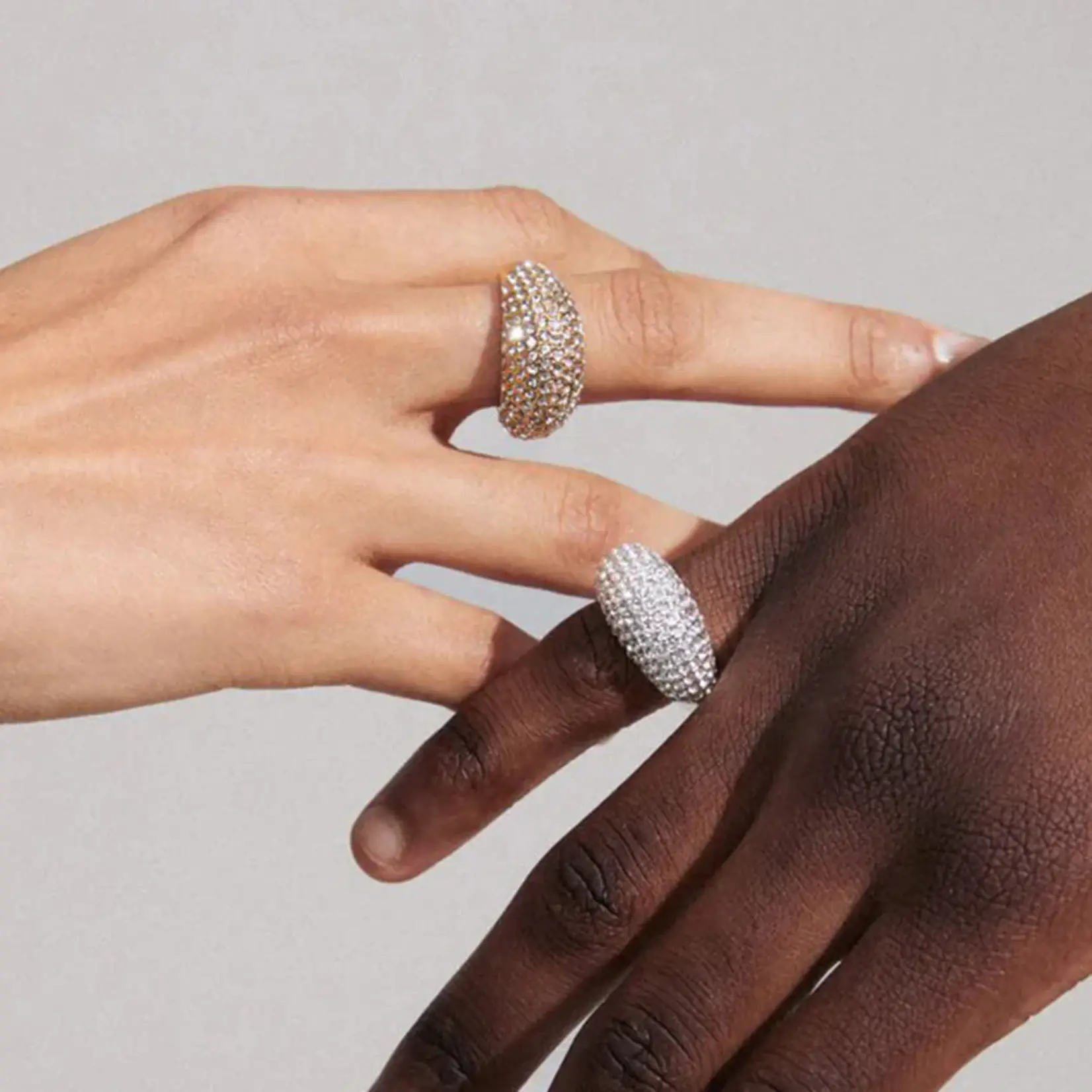 Pilgrim Focus Bague Cristal Recyclé Silver Plated