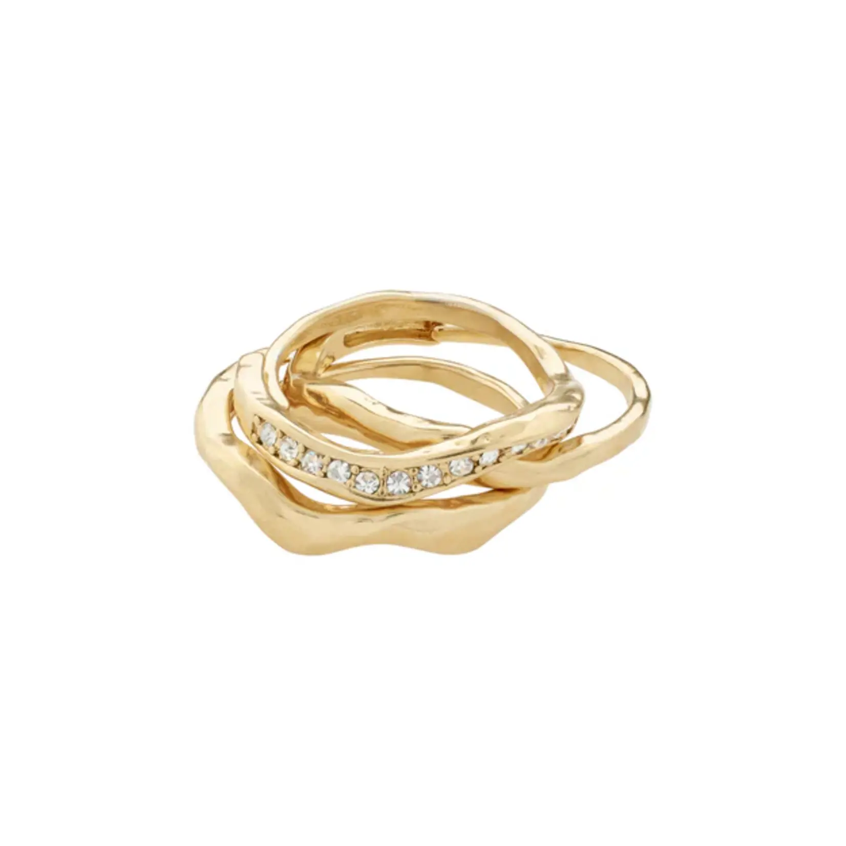 Pilgrim True Bagues 3 en 1 Recyclé Gold Plated