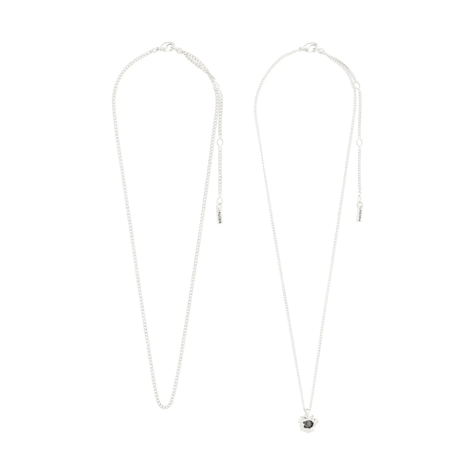 Pilgrim Act Collier 2 en  1 Recyclé Silver Plated