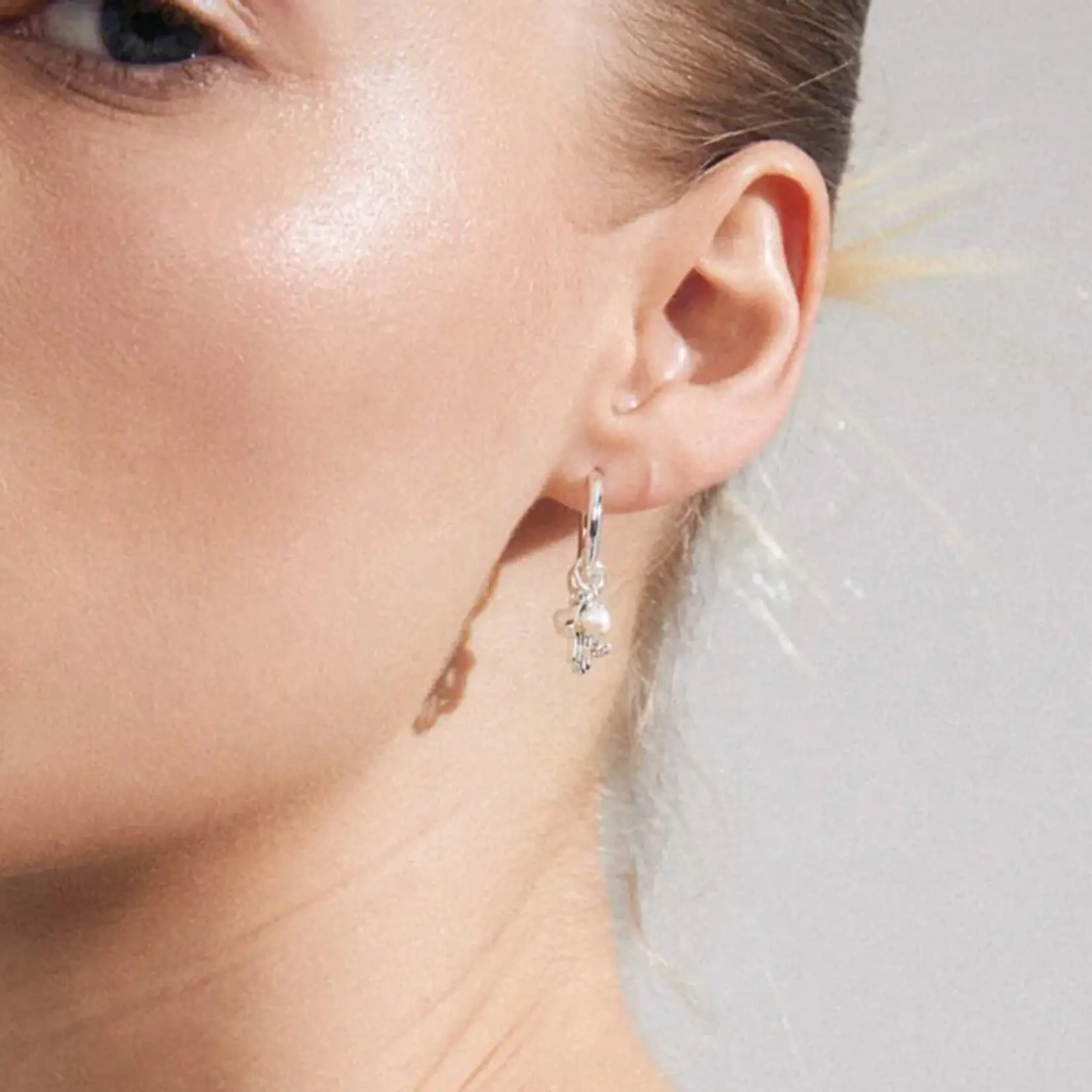 Pilgrim Prucence Boucles D`oreilles Recyclé Silvre Plated