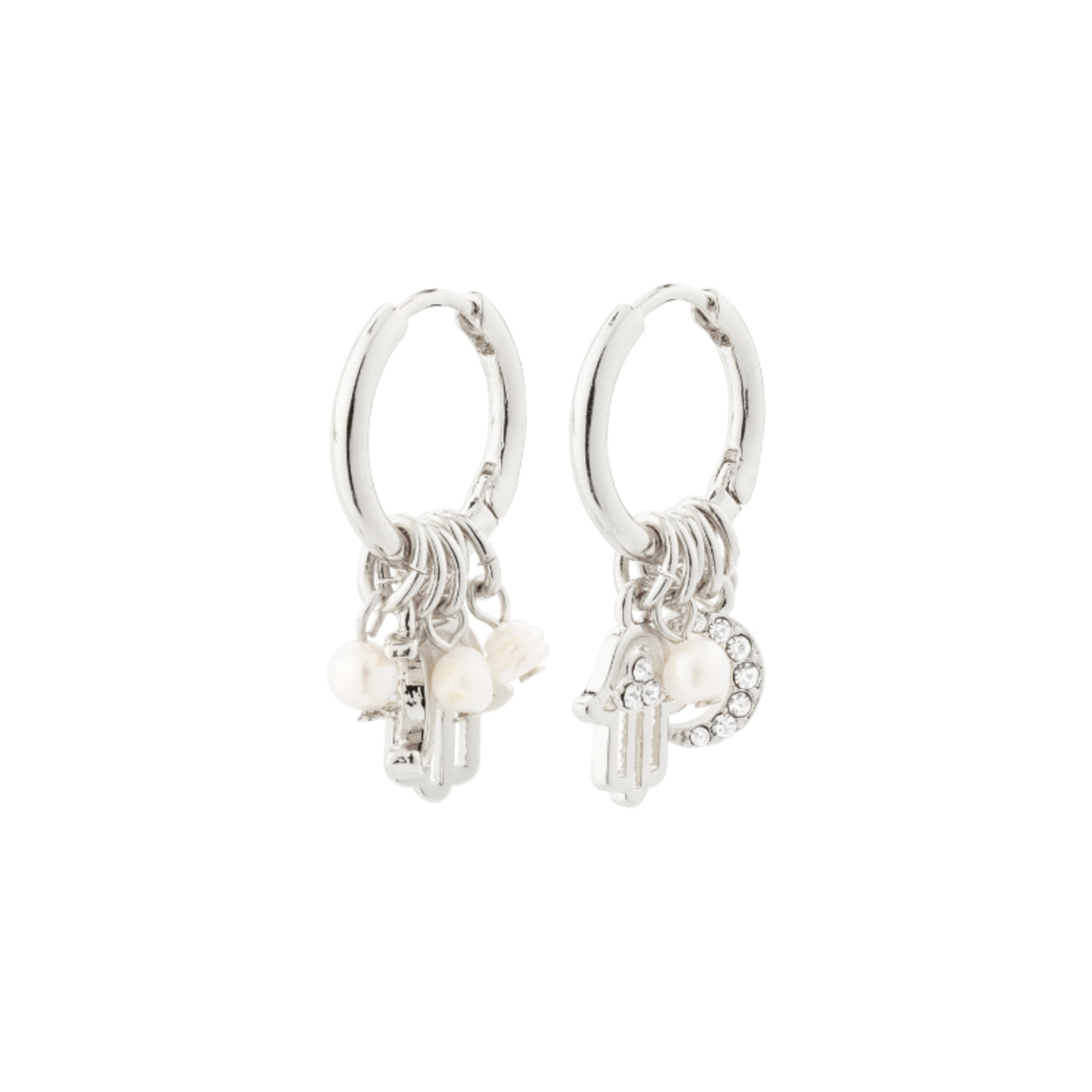 Pilgrim Prucence Boucles D`oreilles Recyclé Silvre Plated