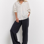 Yaya Pantalon à jambe large avec bande contrastée - Phantom