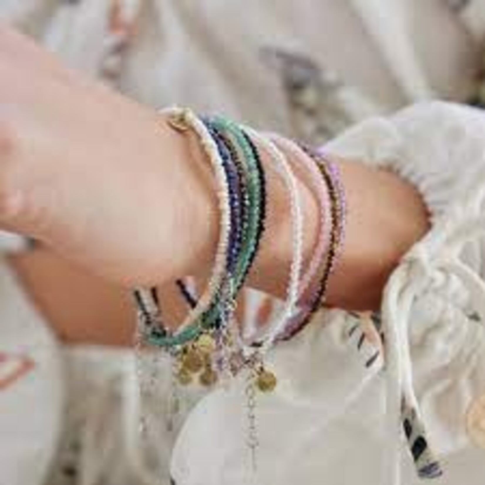 Pilgrim Bracelet Indie - Red - Gold Plated