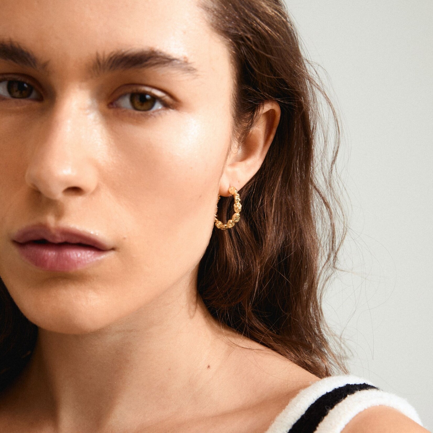 Pilgrim Tide Hoop Earrings Recycled - Gold Plated