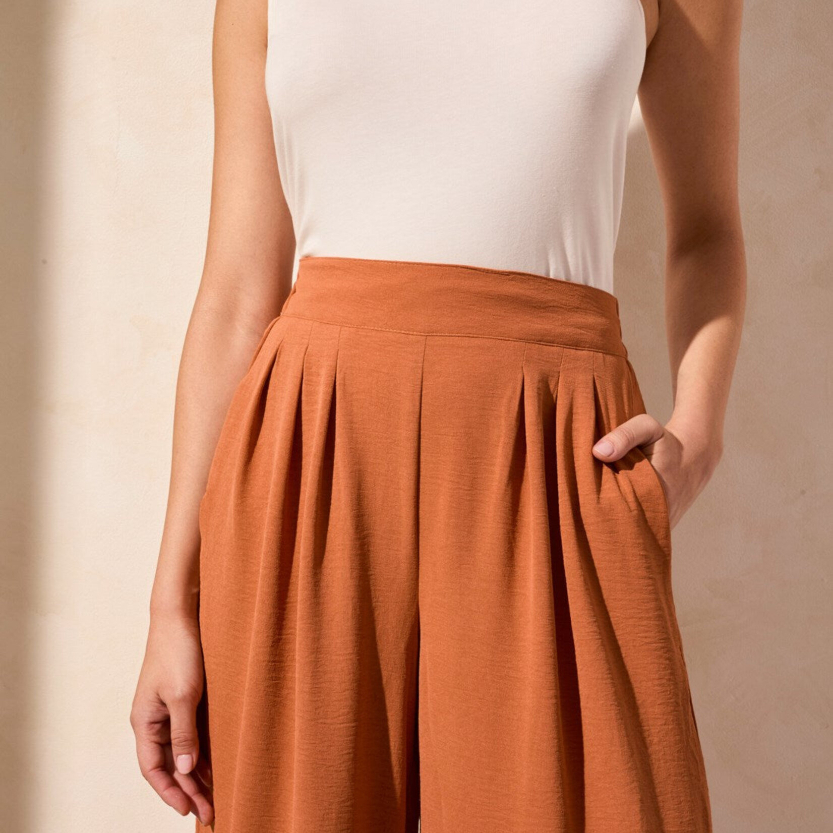 Pantalon fluide avec taille élastique - Desertsand