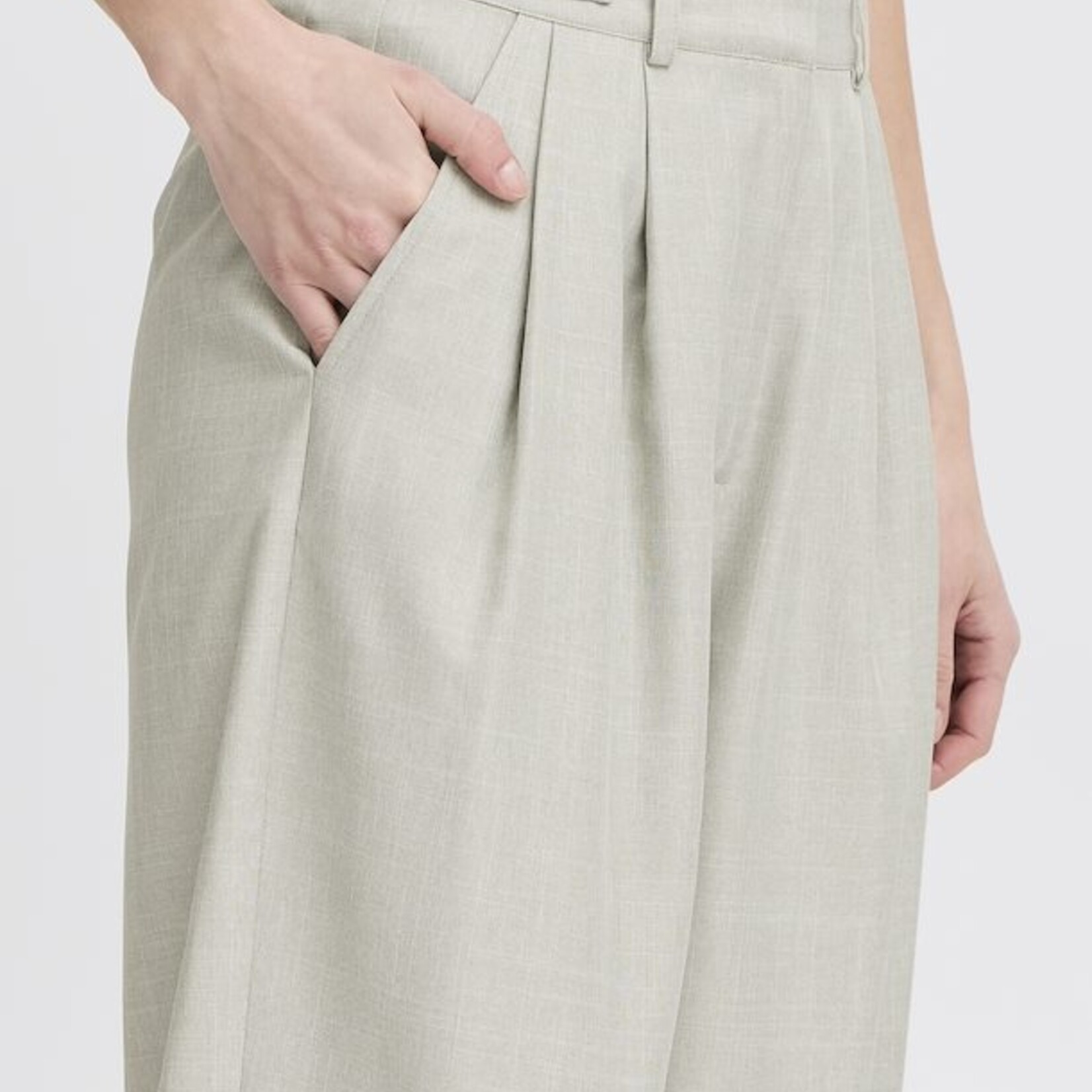 Ichi Pantalon Leevana - London Fog Mélange