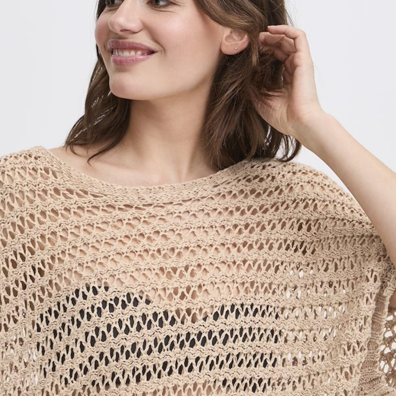 b.young Chandail en Crochet Marax - Humus